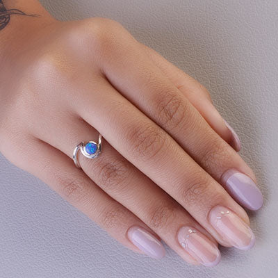 Anel de Prata com Opala - 67871