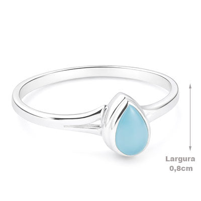 Anel de Prata com Calcedônia - 67872