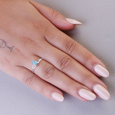 Anel de Prata com Calcedônia - 67872