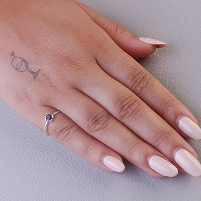 Anel de Prata com Safira - 67874