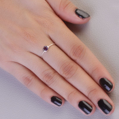 Anel de Prata com Ametista - 67876