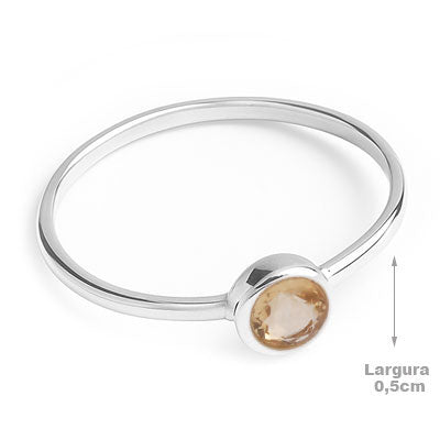 Anel de Prata com Citrino - 67878