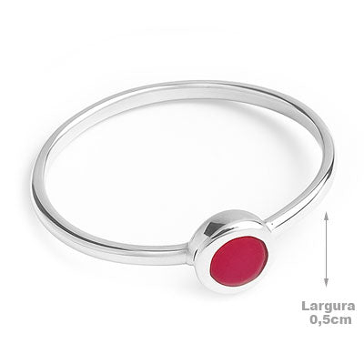 Anel de Prata com Rubi - 67881