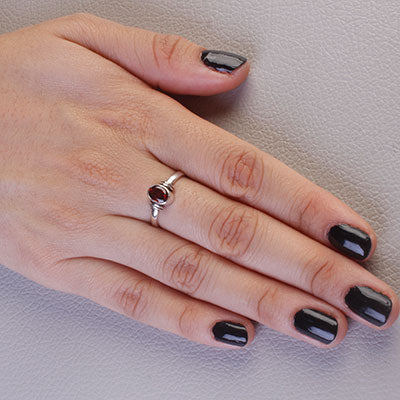 Anel de Prata com Granada - 67891