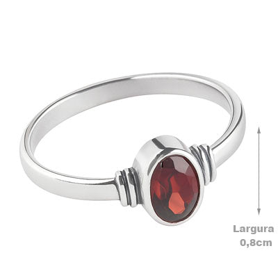 Anel de Prata com Granada - 67891