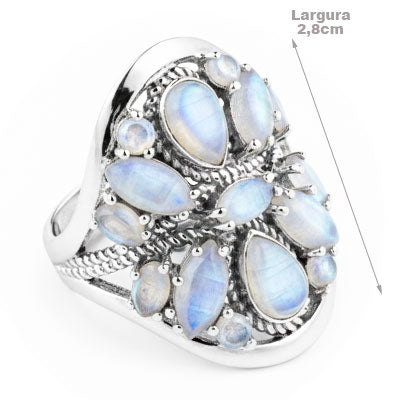 Anel de Prata com Pedra da Lua - 67893
