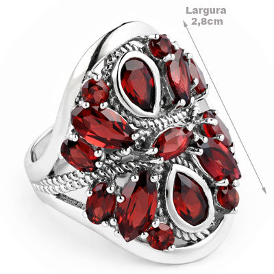Anel de Prata com Granada - 67894