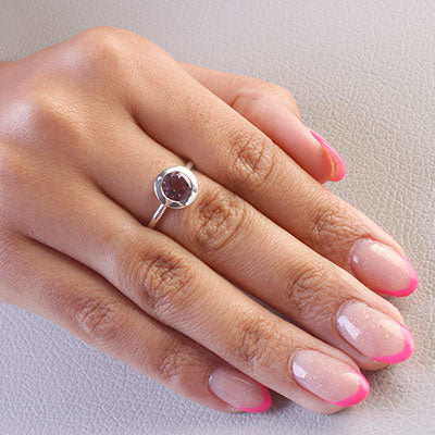 Anel de Prata com Ametista - 67895