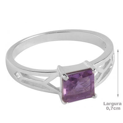 Anel de Prata com Ametista - 67898
