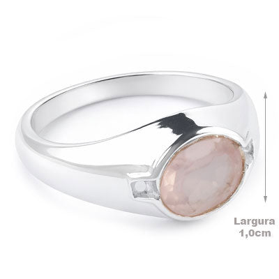 Anel de Prata com Quartzo Rosa - 67903