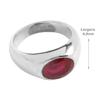 Anel de Prata com Rubi - 67911