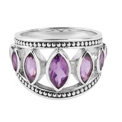 Anel de Prata com Ametista - 67916