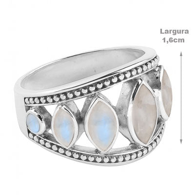 Anel de Prata com Pedra da Lua - 67917