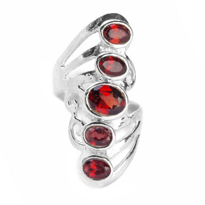 Anel de Prata com Granada - 67921