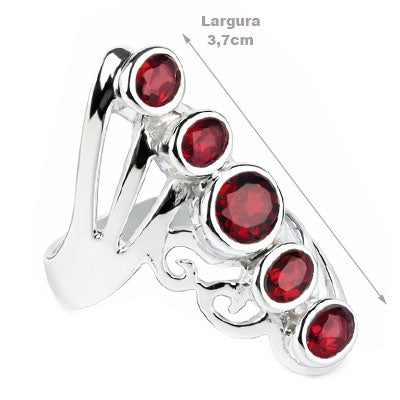 Anel de Prata com Granada - 67921