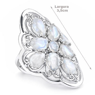 Anel de Prata com Pedra da Lua - 67929