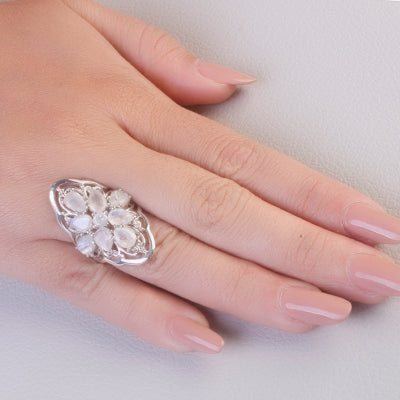 Anel de Prata com Pedra da Lua - 67929