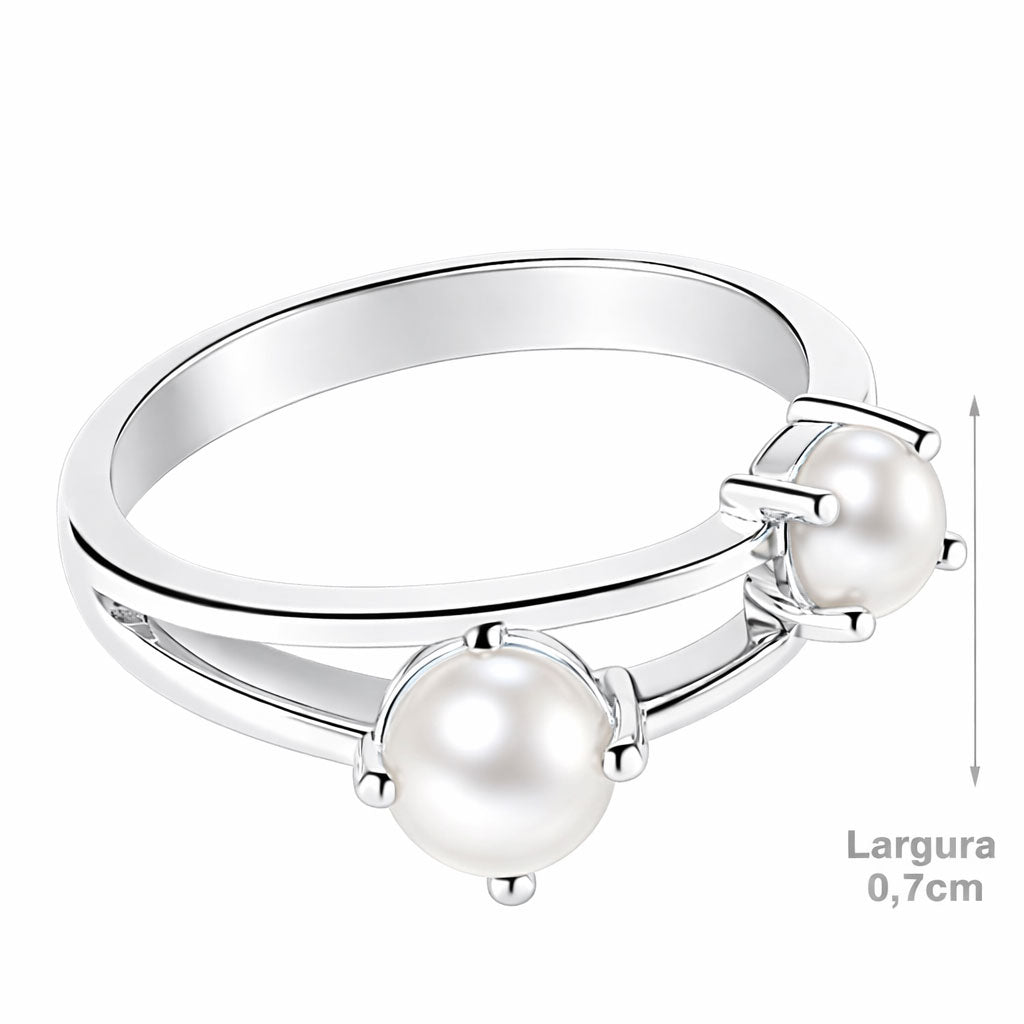 Anel de Prata com Pérolas - 67934