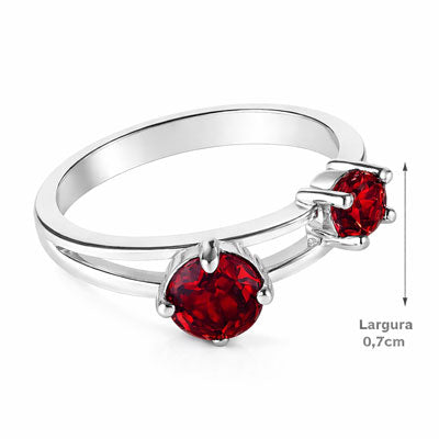 Anel de Prata com Granada - 67935