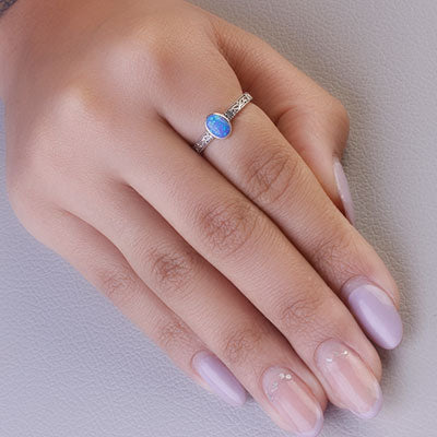 Anel de Prata com Opala - 67938