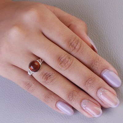 Anel de Prata com Âmbar - 67942