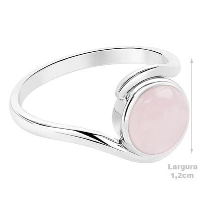 Anel de Prata com Quartzo Rosa - 67949