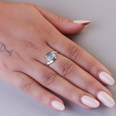 Anel de Prata com Calcedônia - 67951