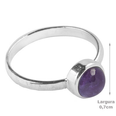 Anel de Prata com Ametista - 67952