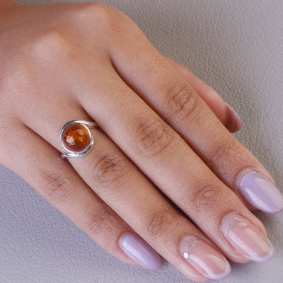 Anel de Prata com Âmbar - 67959