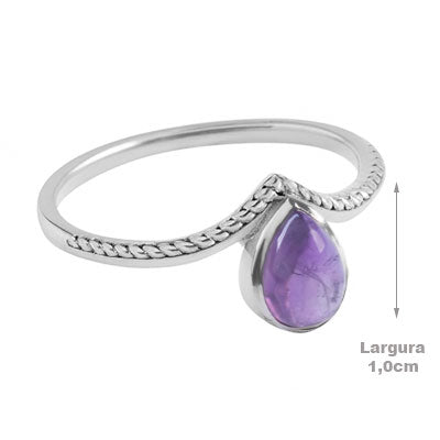 Anel de Prata com Ametista - 67966