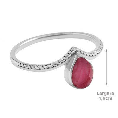 Anel de Prata com Rubi - 67969