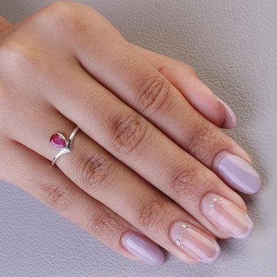 Anel de Prata com Rubi - 67969