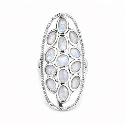 Anel de Prata com Pedra da Lua - 67977