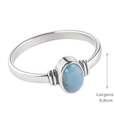 Anel de Prata com Larimar - 67886