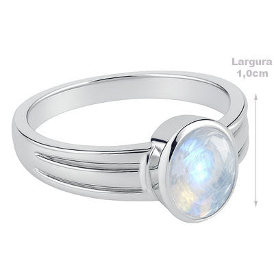 Anel de Prata com Pedra da Lua - 67987