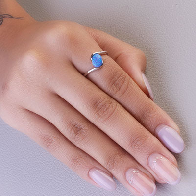 Anel de Prata com Opala - 67988