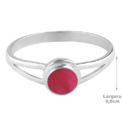 Anel de Prata com Rubi - 67992