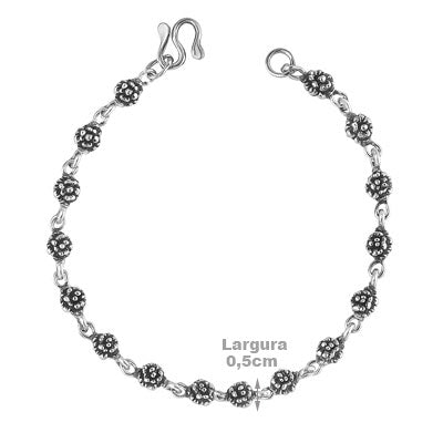 Pulseira de Prata Rosa - 68001