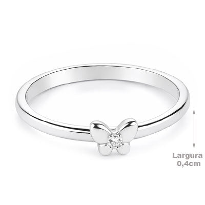 Anel de Prata Borboleta - 68011