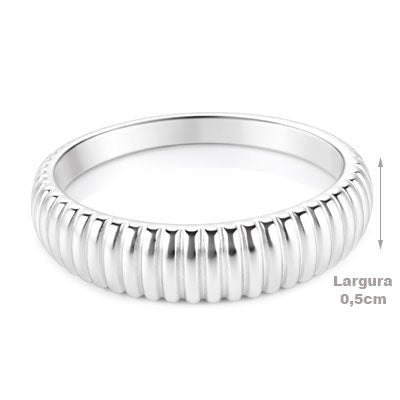 Anel de Prata com Trabalhado - 68013