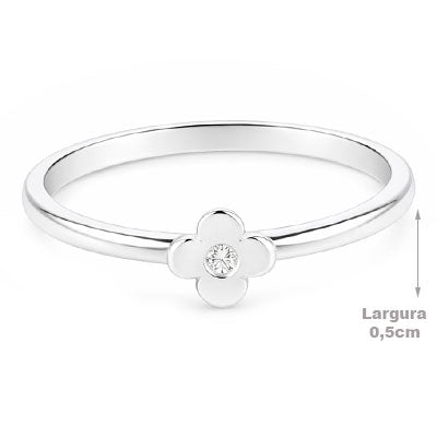 Anel de Prata Flor - 68017