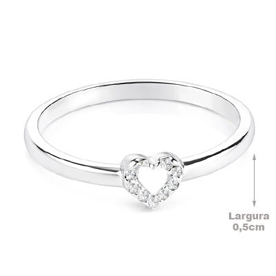 Anel de Prata Coração - 68031