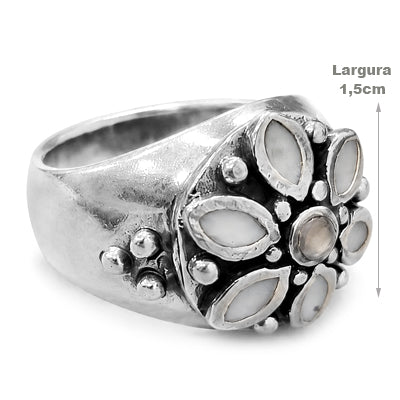 Anel de Prata Flor - 68050