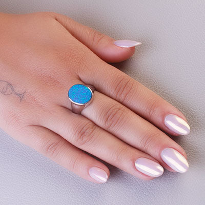 Anel de Prata com Opala - 68069