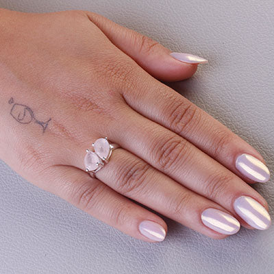 Anel de Prata com Quartzo Rosa - 68076