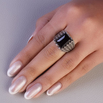 Anel de Prata com Ágata - 68084