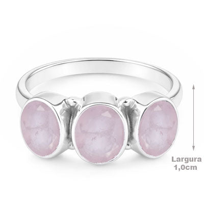 Anel de Prata com Quartzo Rosa - 68091