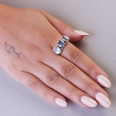 Anel de Prata com Topázio - 68093