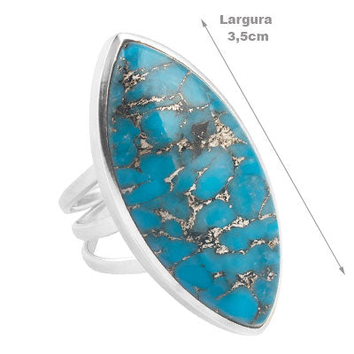 Anel de Prata com Turquesa - 68097