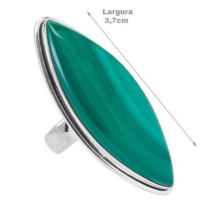 Anel de Prata com Malaquita - 68099